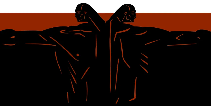 Image of Two Sides by ARTUR SOLETSKYI, size: 200 × 100 cm, made of Acrylic, Canvas, Painting medium