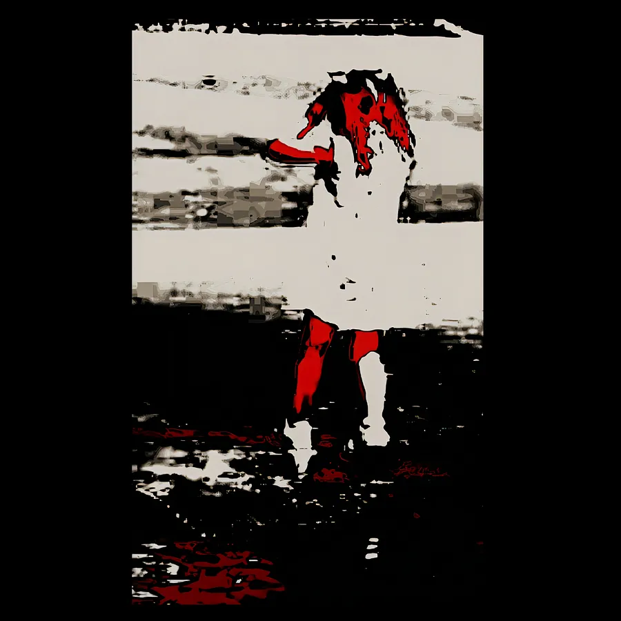 Image of "Where to hide?" by Tetiana Kononenko (Tanta), made of JPG, 300 DPI, Photoart medium, from Sumy, part of the "Pain borders" series