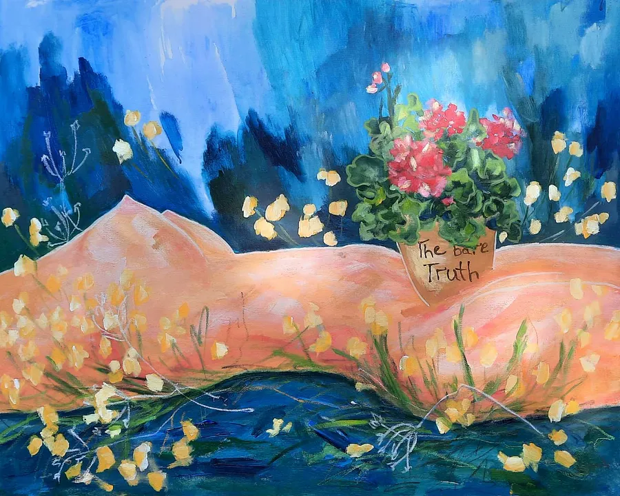 Image de The bare truth par Daria Habich, taille : 80x100 cm, fabriqué avec полотно, акрил, олійна пастель, лак, médium Живопис, de Німеччина, faisant partie de la série The soul Garden, au prix de €1690