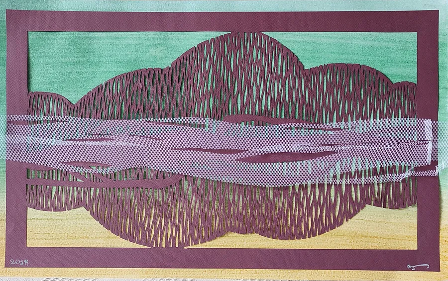 Image of Туман - The fog by Орест Гелитович, size: 32х65, made of Кольоровий паір, Графіка medium, from Львів, priced at ₴4000