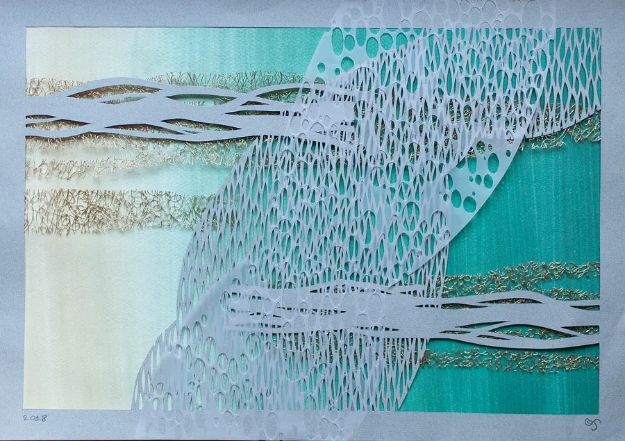 Image of Дощ - Rain by Орест Гелитович, size: 45х60, made of Кольоровий папір, Графіка medium, from Львів, priced at ₴3500