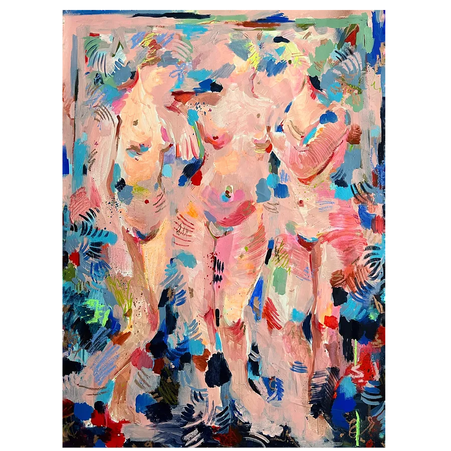 Image of The Three Graces  by Notuko , size: 90x125, made of acrylic, Painting medium, from Rivne , part of the myths series