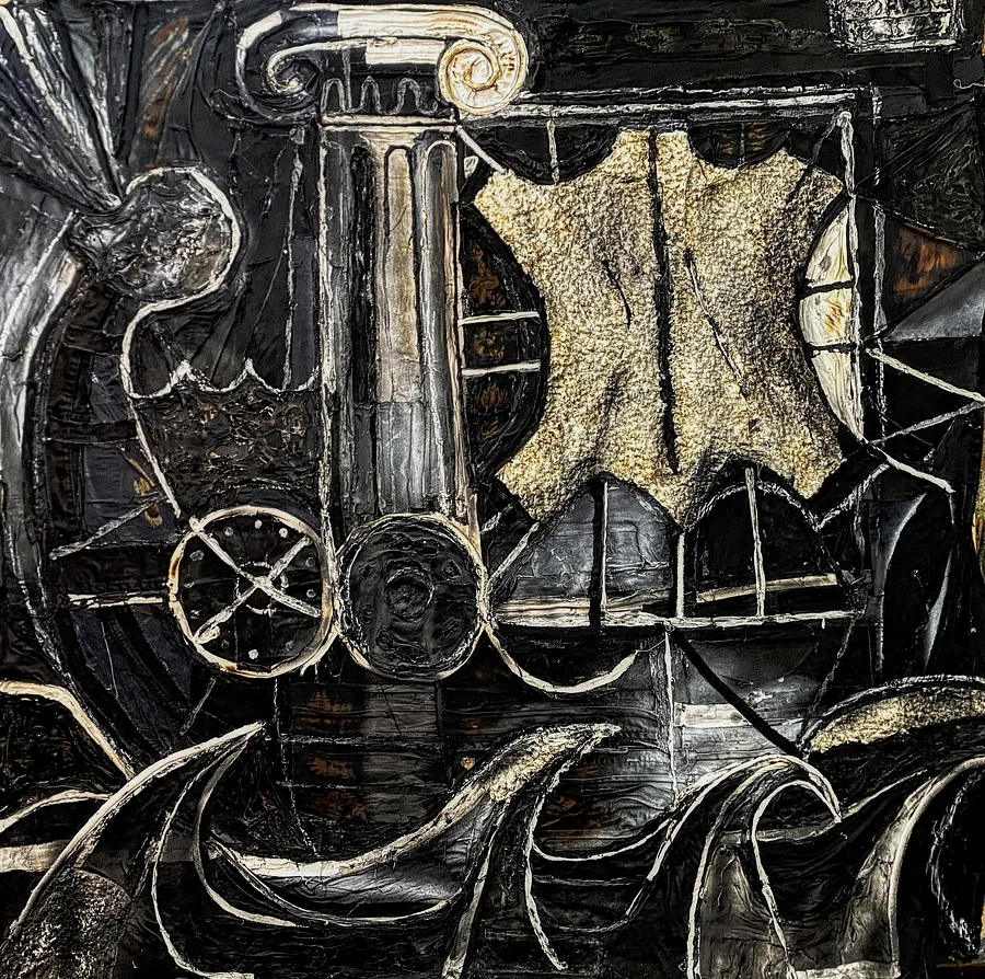 Imagen de Untitled de Konstantin Zorkin, tamaño: 155/150 sm, hecho de Тканина, термоклей, фарба, medio Текстиль, con un precio de $4000
