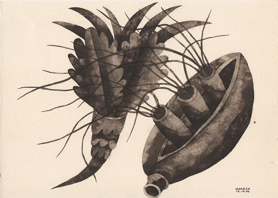 Image of весна by Kostiantyn Zorkin, size: 18,5/25,5 см, made of туш, папір, Графіка medium, part of the Весна series, priced at ₴13300