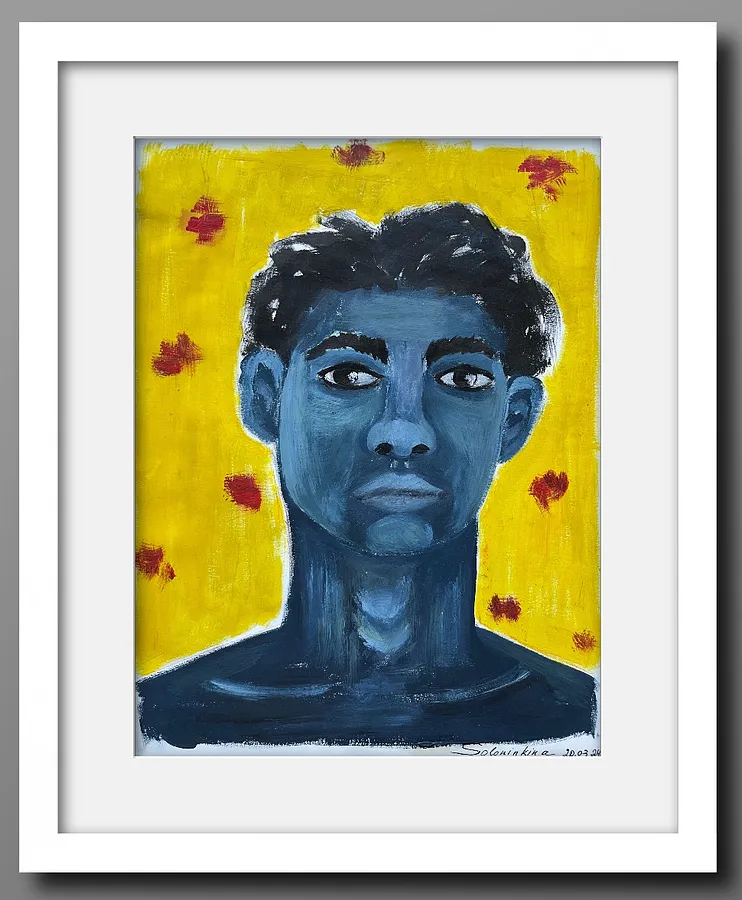 Image de Portraits.2 par Soloninkina, taille : 21*27,5, fabriqué avec Oil, paper, médium Painting, faisant partie de la série Portraits