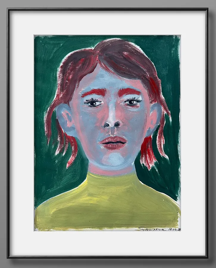 Зображення "Portraits.5" від Soloninkina, розмір: 21*27,5, матеріали: Oil, paper, медіум: Painting, серія: Portraits