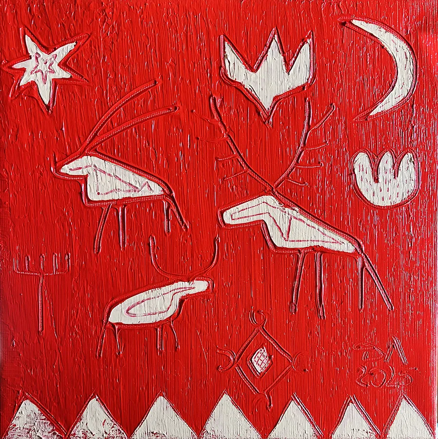 Bild von Untitled von Olha Dovhan-Levytska, Größe: 30х30, Painting Medium, Teil der Cave Art Serie, zum Preis von $150