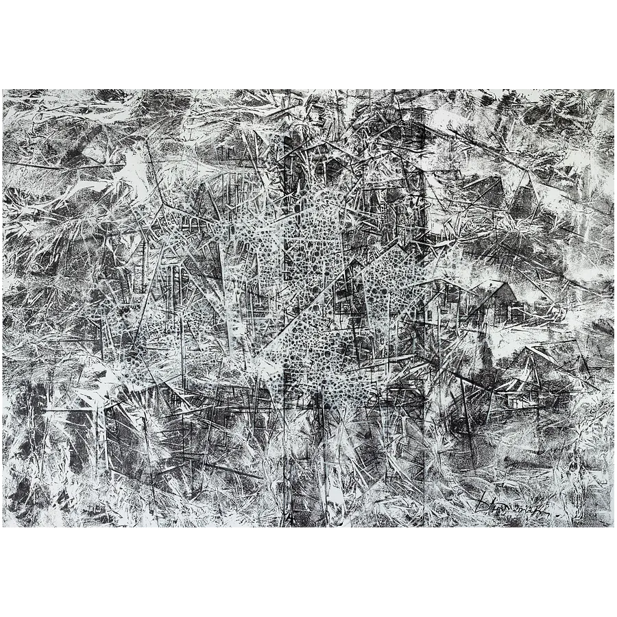 Image of Tinsel by Liudmyla Davydenko, size: 140x100, made of oil/canvas, Painting medium, part of the Isolines series, priced at €2500