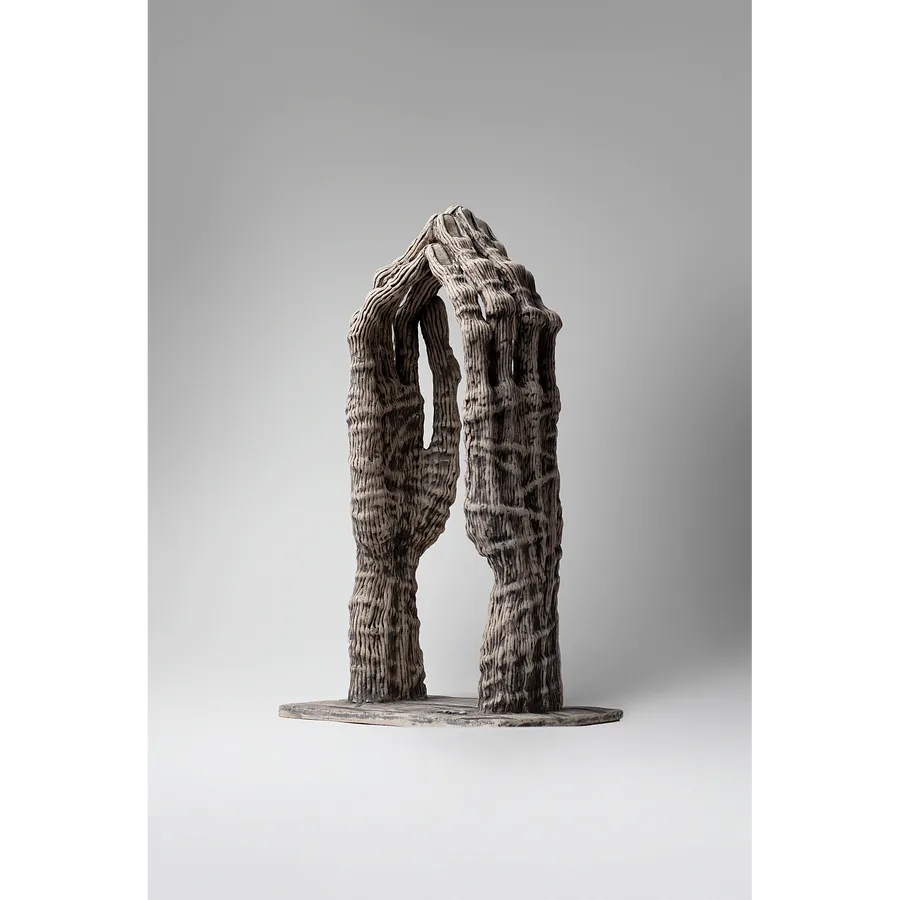 Image of Shelter 3 by Liudmyla Davydenko, size: 38х21,5х14, made of Chamotte, glazes, Sculpture medium, from Lviv, part of the Holova/Head series