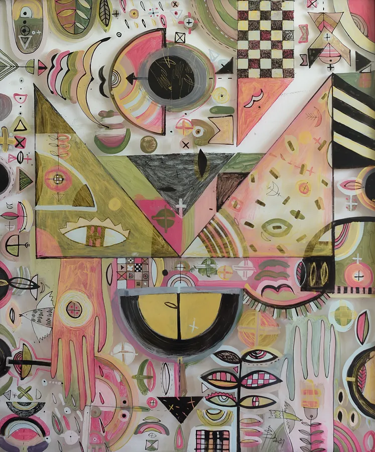 Imagen de Untitled de Dzvinka Zahaika, tamaño: 60/70, medio Pintura sobre vidrio, de Львів, parte de la serie Гра