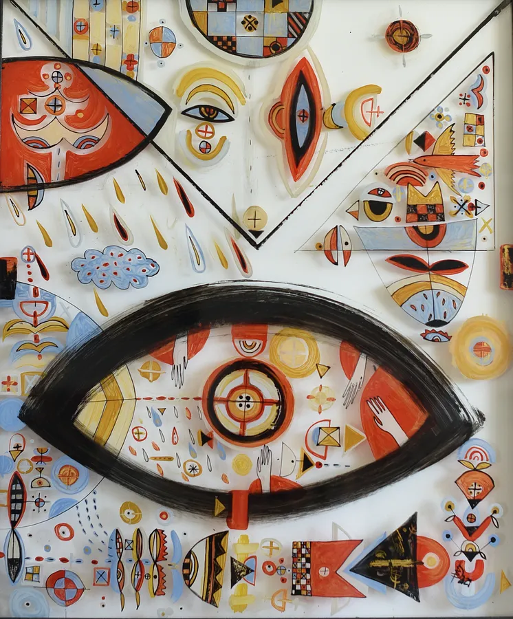 Imagen de Untitled de Dzvinka Zahaika, tamaño: 60/70, medio Pintura sobre vidrio, de Львів, parte de la serie Гра