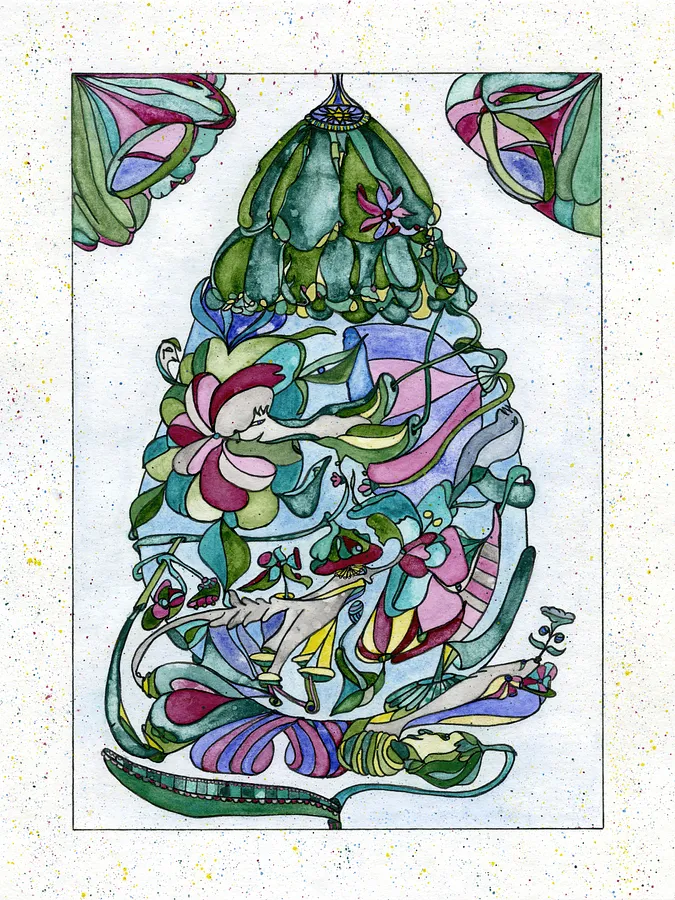 Imagen de Як квітка у траві, №5 de Anna Samoilovich, tamaño: 24х18 cm, hecho de Папір, лайнер, акварель, medio Obra gráfica, de Київ, parte de la serie Щасливого Великодня!, con un precio de €250 (≈ 12,943 грн)