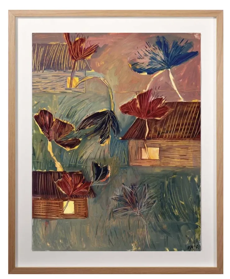 Imagen de Цвітіння de Solomiya Ortynska, tamaño: 50x65 cm, hecho de олія на папері, medio Pintura, de Львів, parte de la serie Про дім, con un precio de $450