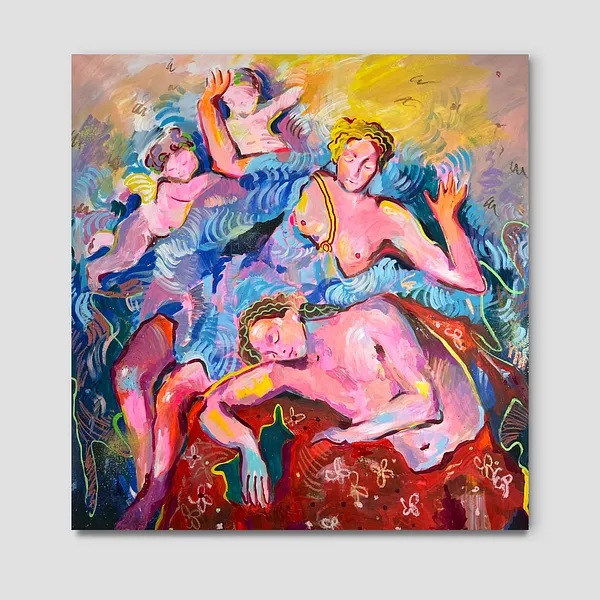 Imagen de Selena y Endimión de Notuko, tamaño: 130x140, hecho de técnica mixta sobre lienzo, medio Pintura, de Rivne , parte de la serie myths, con un precio de €3000
