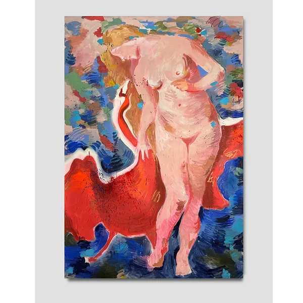 Imagen de Leda and Zeus de Notuko, tamaño: 110x160, hecho de acrylic on canvas , medio Pintura, de Rivne , parte de la serie myths, con un precio de €2900
