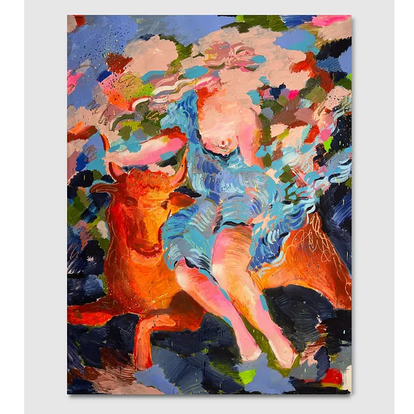 Imagen de The Abduction of Europa de Notuko, tamaño: 130x175, hecho de mixed media on canvas , medio Pintura, de Rivne Ukraine , parte de la serie myths, con un precio de €3500