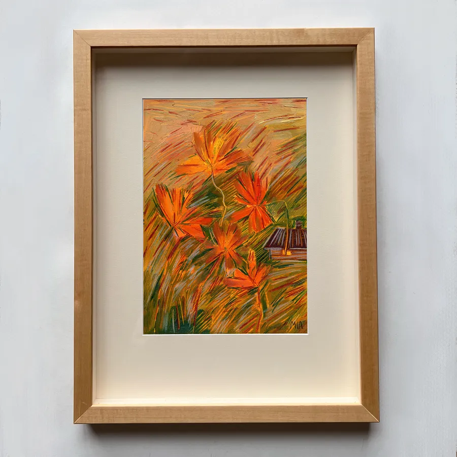 Obraz Жовтень autorstwa Solomia Ortynska, rozmiar: 20x30 , wykonany z олія на папері, medium Malarstwo, z Львів, część serii Календар, cena: $150