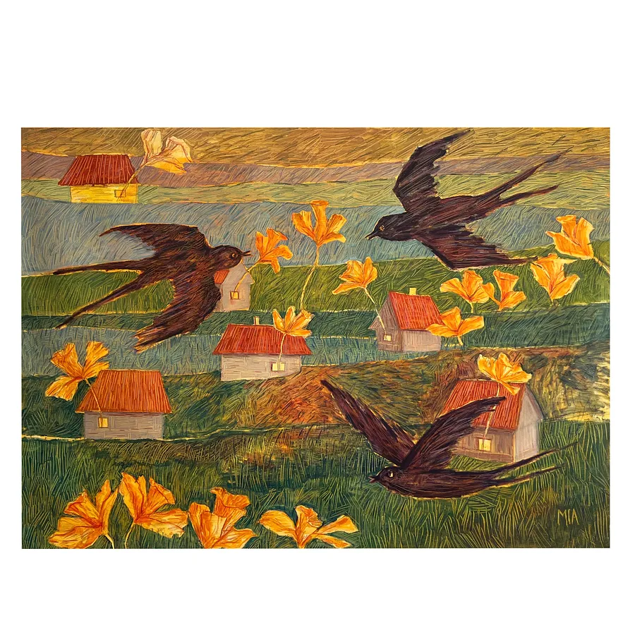 Imagen de Spring garden de Solomiya Ortynska, tamaño: 135x95 cm, hecho de олія на полотні, medio Pintura, de Львів, parte de la serie Про дім, con un precio de $600
