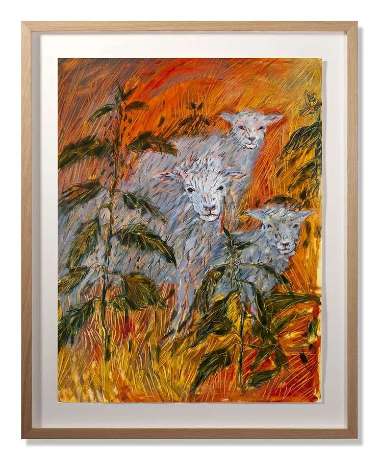 Image of Sheep 1 by Solomiya Ortynska, size: 50x65 cm, Painting medium, part of the Про дім series, priced at $400