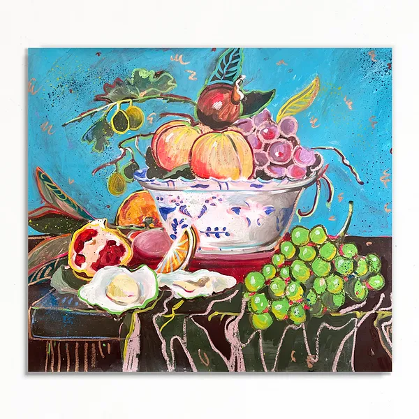 Imagen de GRAPE de Notuko, tamaño: 110x90, hecho de mixed media on canvas , medio Pintura, de Rivne , parte de la serie myths, con un precio de €1200