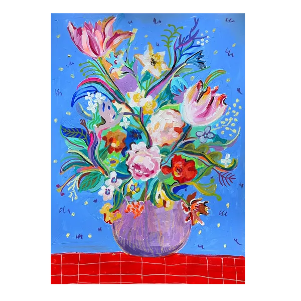 Imagen de spring flowers  de Notuko, tamaño: 50x65 , hecho de Acrylic on paper , medio Pintura, de Rivne Ukraine , con un precio de €340