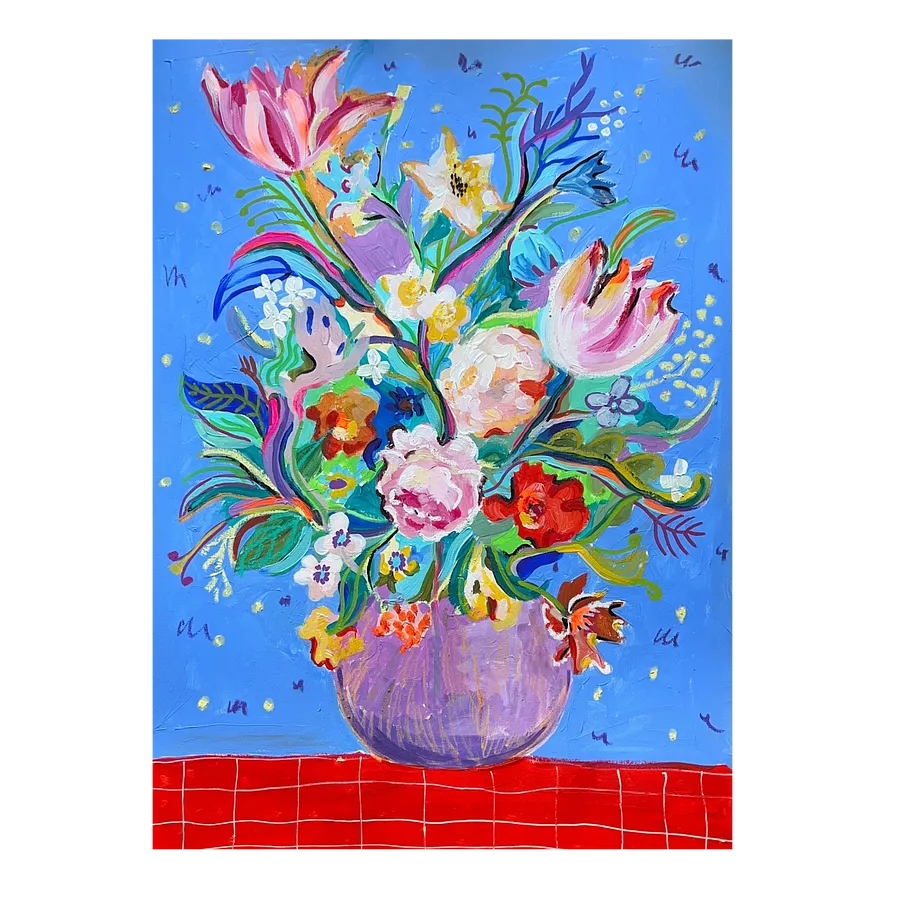 Image of spring flowers  by Notuko , size: 50x65 , made of Acrylic on paper , Painting medium, from Rivne Ukraine 