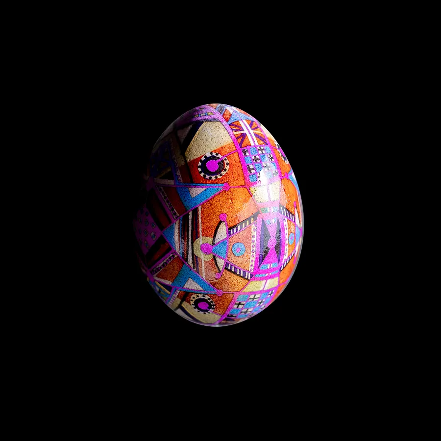Image of геометрична 2023 by Синтез Традиції, made of віск, яйце, барвник, Писанки medium, from Львів, part of the геометричні орнаменти series