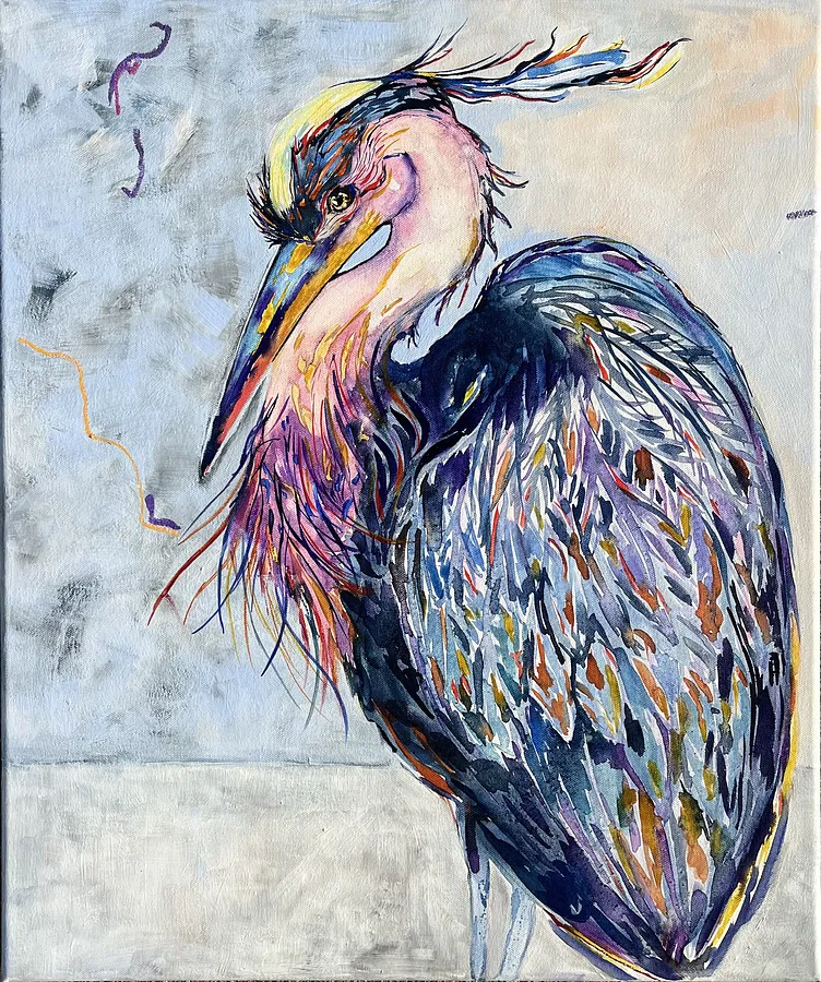 Image of “The One Who Sees the Wind” by Maryna Kovalchuk, size: 20 x 24 inches , made of Watercolor, acrylic, pastel on canvas , Painting medium, from Jacksonville, FL, priced at $430
