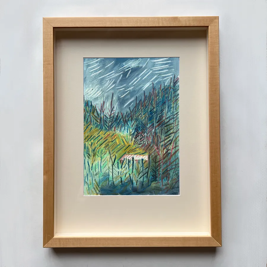 Imagen de Ліс de Solomiya Ortynska, tamaño: 20x30, hecho de олія на папері, medio Pintura, de Lviv, parte de la serie Про дім, con un precio de $150