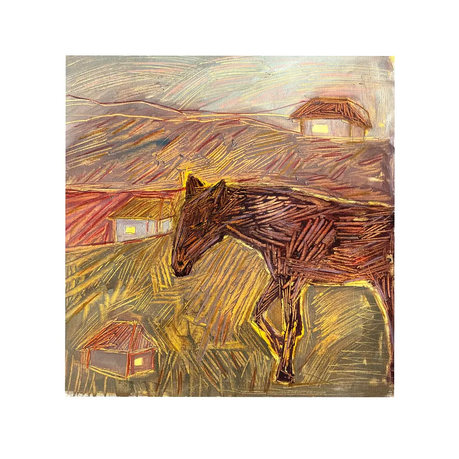 Image of Untitled by Solomiya Ortynska, size: 30x30, Painting medium, part of the Про дім series, priced at $200