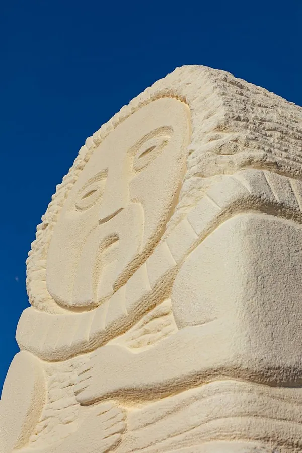 Image of MAMAI by Roman Kykta, size: 3500/1000/700 мм, made of Limestone, Sculpture Symposiums medium, from Volya Yakubova village, Lviv region.