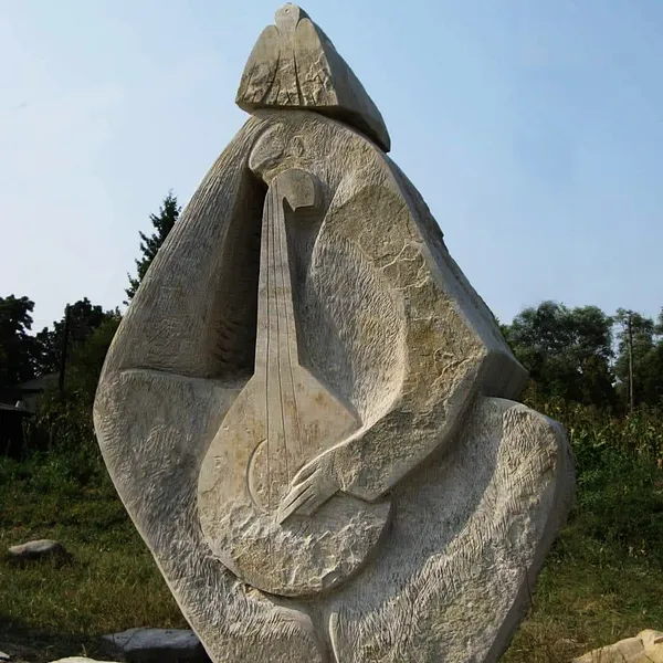 Image of HAWK SONG by Roman Kykta, size: 3500/2000/700 мм, made of Quartzite, Sculpture Symposiums medium, from village Busha, Yampil district, Vinnytsia region.