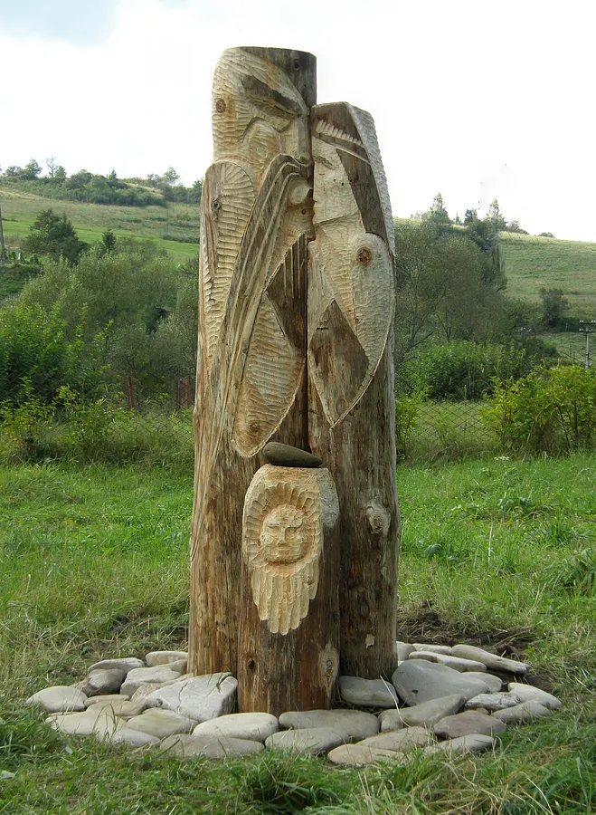 Image of ANCESTORS by Roman Kykta, size: 2100/800/600 мм, made of Tree, Sculpture Symposiums medium, from village Urych, Lviv region.