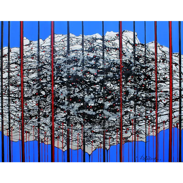 Image de Stigmata warm par Liudmyla Davydenko, taille : 100х130, fabriqué avec oil/canvas, médium Peinture, faisant partie de la série Rhizome, au prix de €2000