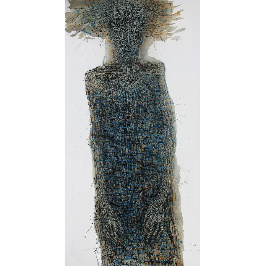 Image of Wickered and tangled by Liudmyla Davydenko, size: 100х200, made of oil/canvas, Painting medium, part of the Holova/Head series, priced at €3500