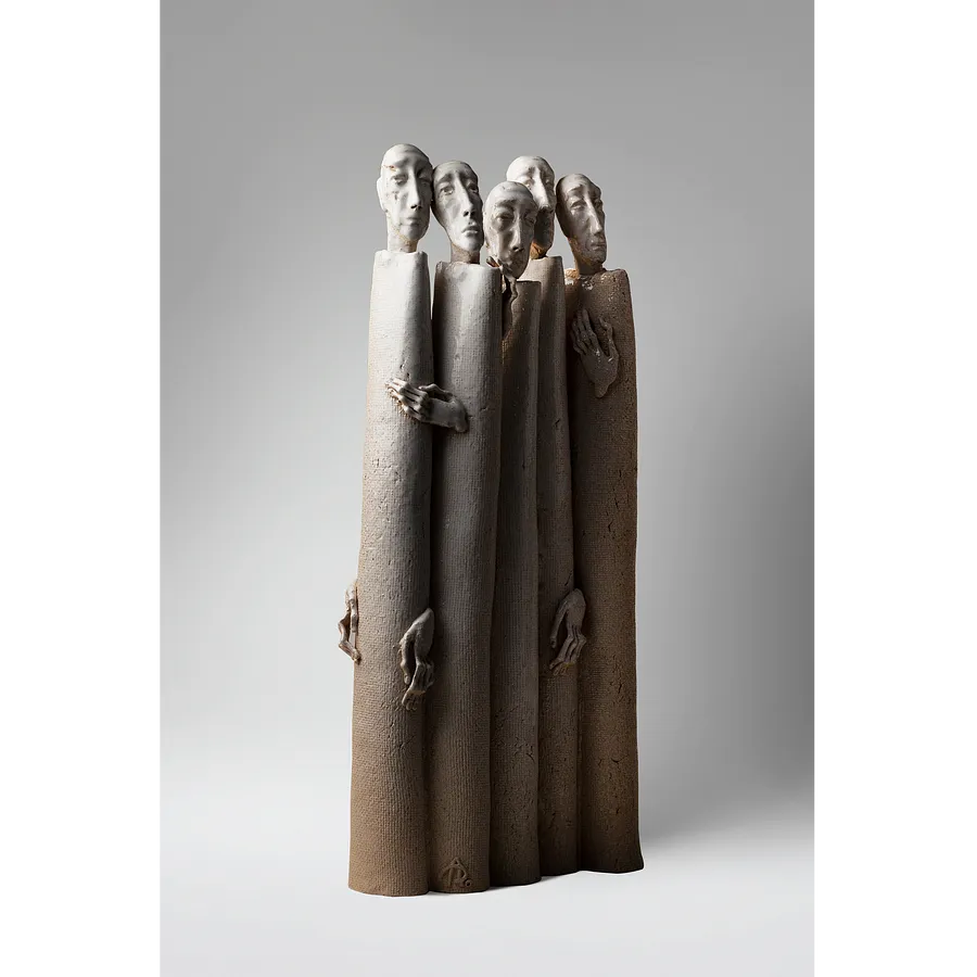 Immagine di One for one 2 di Liudmyla Davydenko, dimensioni: 52x12x26, materiali: chamotte, glaze, medium: Scultura, serie: Holova/Head, prezzo: €1000