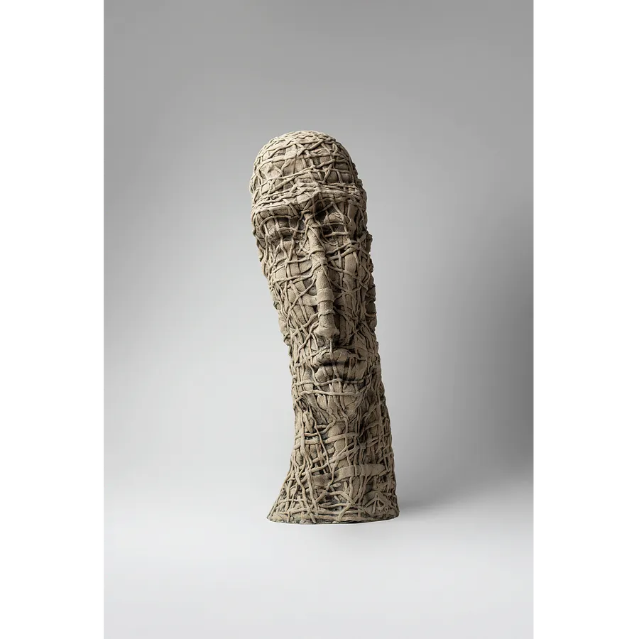 Image of If only by Liudmyla Davydenko, size: 46х15х16, made of chamotte, glaze, Sculpture medium, part of the Holova/Head series, priced at €1000