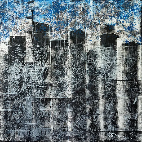 Imagen de Non-return 2 de Liudmyla Davydenko, tamaño: 100x100, hecho de oil/canvas, medio Pintura, parte de la serie Synergetics, con un precio de €1500