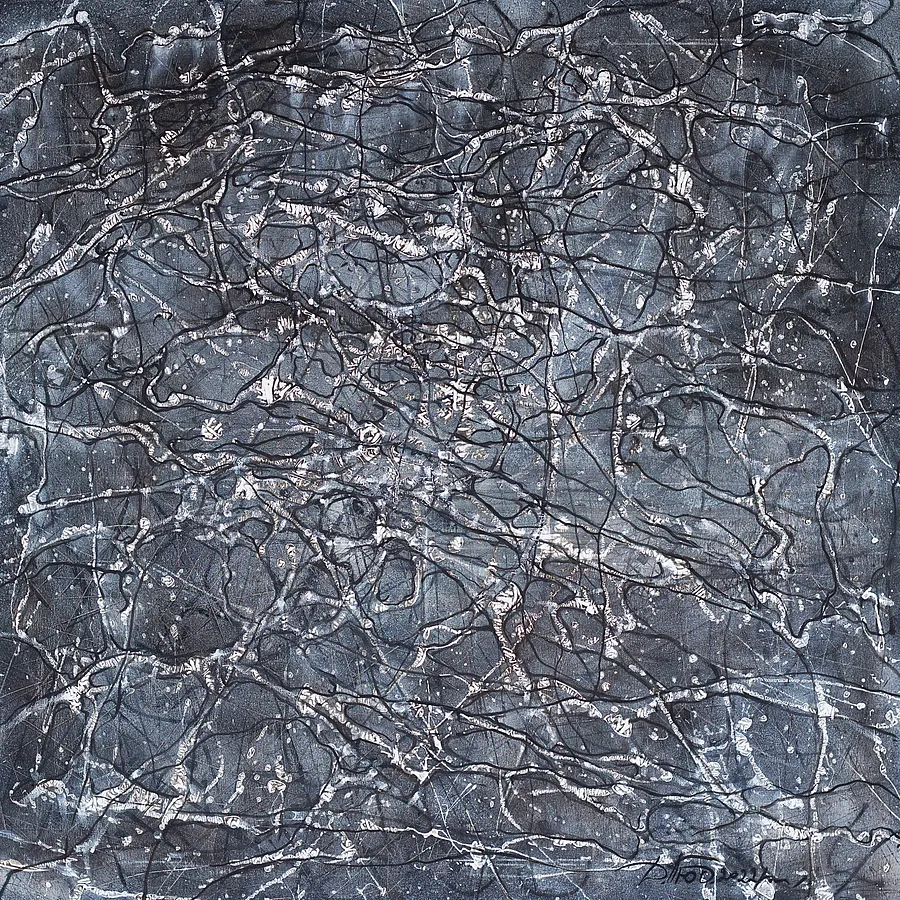 Image of Outline 2 by Liudmyla Davydenko, size: 100x100, made of chamotte, glaze, Painting medium, part of the Isolines series, priced at €1500