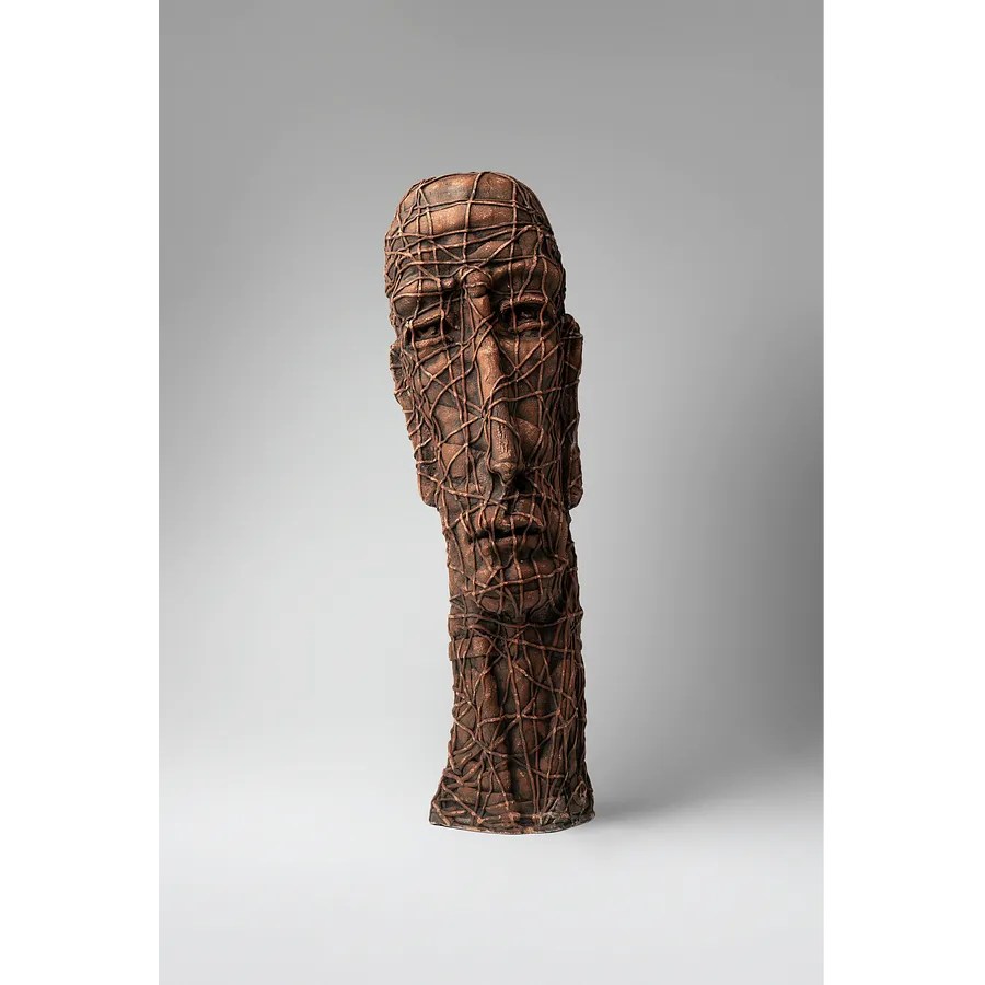 Image of Wise by Liudmyla Davydenko, size: 50х15х15, made of chamotte, glaze, Sculpture medium, part of the Holova/Head series, priced at €1000