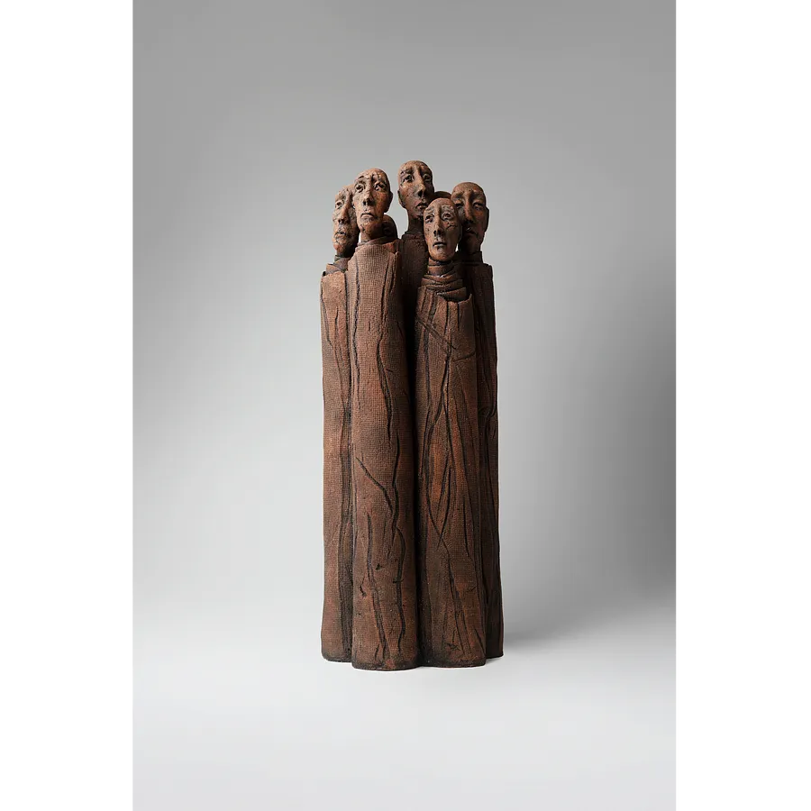 Image of One whole by Liudmyla Davydenko, size: 49x18x15, made of chamotte, glaze, Sculpture medium, part of the Holova/Head series, priced at €1000