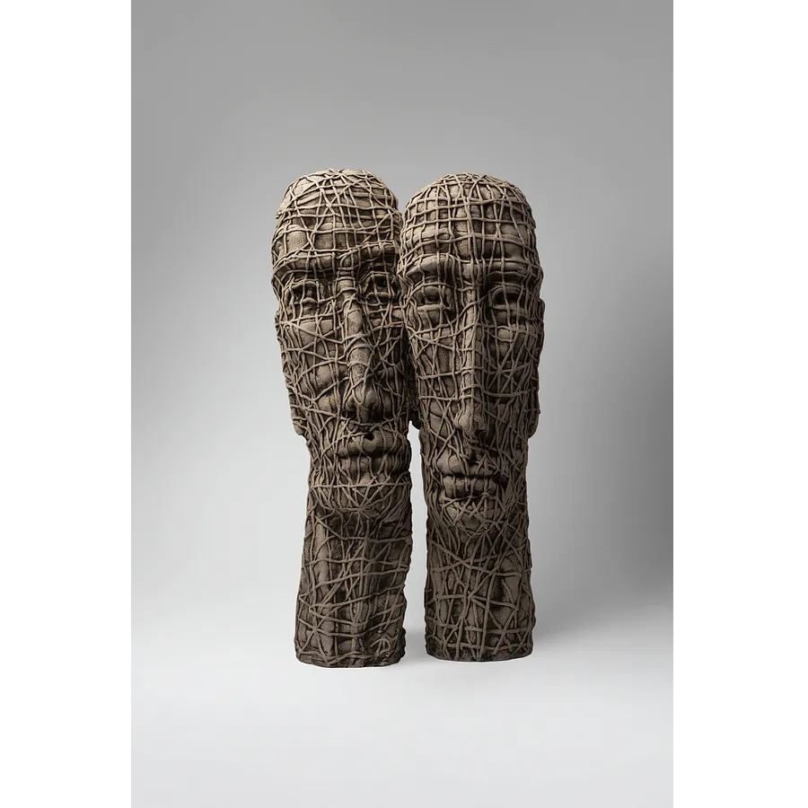 Image of Beside by Liudmyla Davydenko, size: 47х25х18, made of chamotte, glaze, Sculpture medium, part of the Holova/Head series