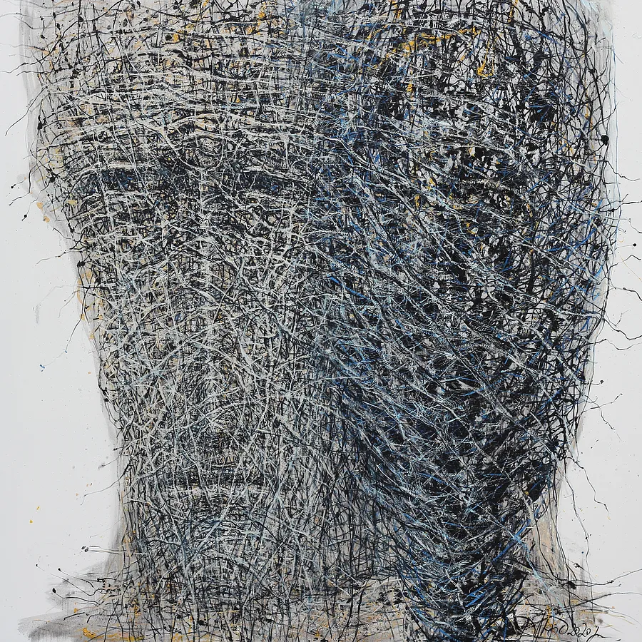 Bild von Another vision von Ljudmyla Davydenko, Größe: 140х140, hergestellt aus oil/canvas, Malerei Medium, Teil der Holova/Head Serie, zum Preis von €3000