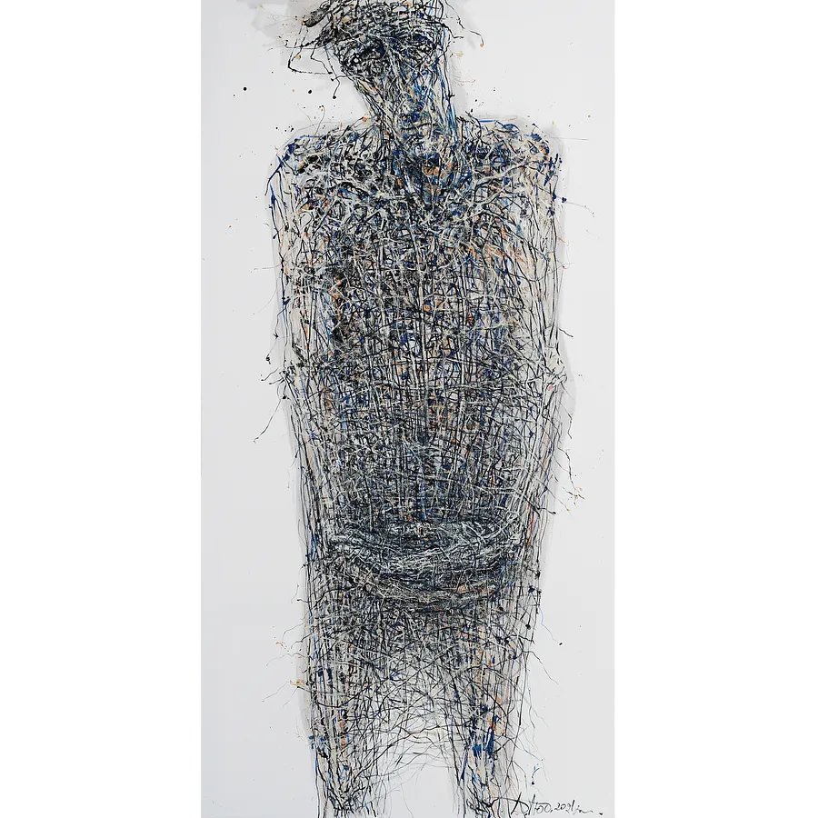 Bild von Settled von Ljudmyla Davydenko, Größe: 100х200, hergestellt aus oil/canvas, Malerei Medium, Teil der Holova/Head Serie, zum Preis von €3500
