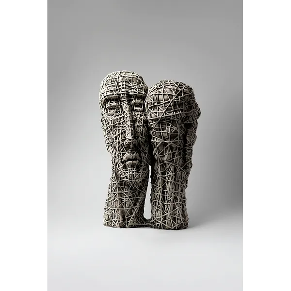 Imagen de United de Liudmyla Davydenko, tamaño: 42х29х19, hecho de chamotte, glaze, medio Escultura, parte de la serie Holova/Head, con un precio de €1200