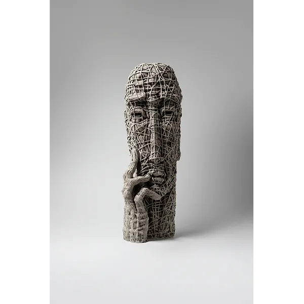 Imagen de Understand de Liudmyla Davydenko, tamaño: 45,5x15x18, hecho de chamotte, glaze, medio Escultura, parte de la serie Holova/Head, con un precio de $1200