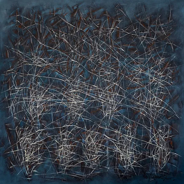 Imagen de The reed de Liudmyla Davydenko, tamaño: 140x140, hecho de oil/canvas, medio Pintura, parte de la serie Isolines, con un precio de €3000