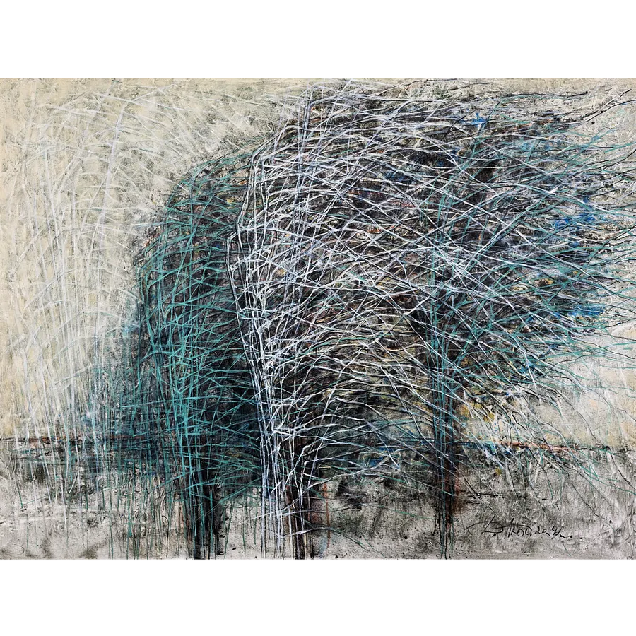 Image of Breath by Liudmyla Davydenko, size: 120x160 , made of oil/canvas, Painting medium, part of the Isolines series