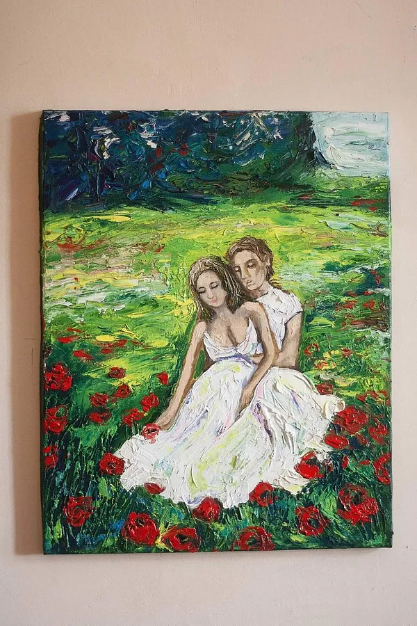 Image of »Наречені» by Sofiya Vatulyak, size: 50/70, Живопис medium, from Львів,Україна