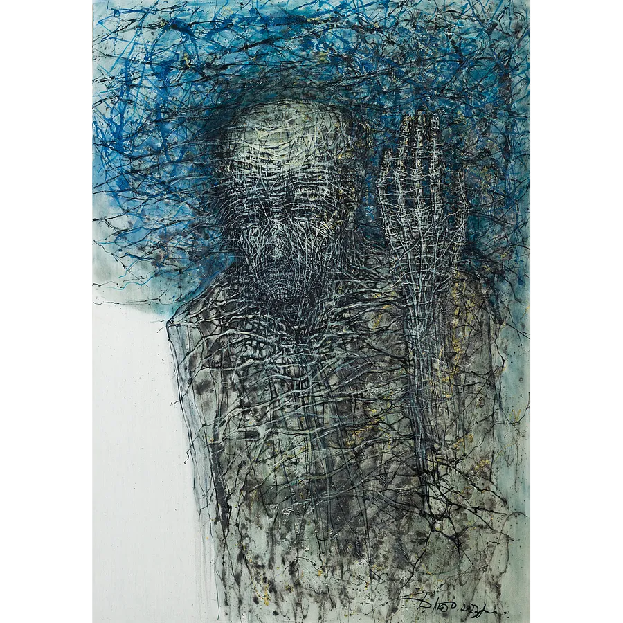 Bild von Holding von Ljudmyla Davydenko, Größe: 140х200, hergestellt aus oil/canvas, Malerei Medium, Teil der Holova/Head Serie, zum Preis von €5000